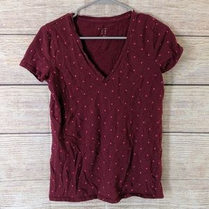 Cute Polka Dot V Neck Shirt A New Day Size Small